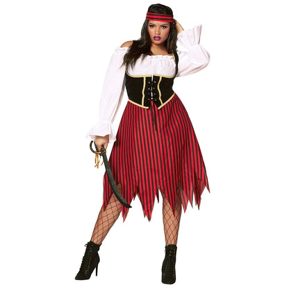 Adult Buccaneer Beauty Pirate Costume RED