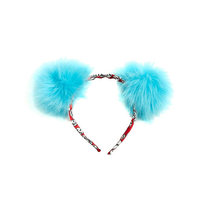 Faux Fur Thing One and Thing Two Headband - Dr. Seuss BLUE