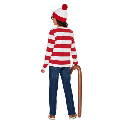 Kids Where's Waldo Costume Kit RED AND WHITE