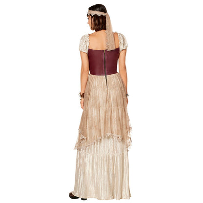 Adult Romantic Pirate Dress Costume MAROON