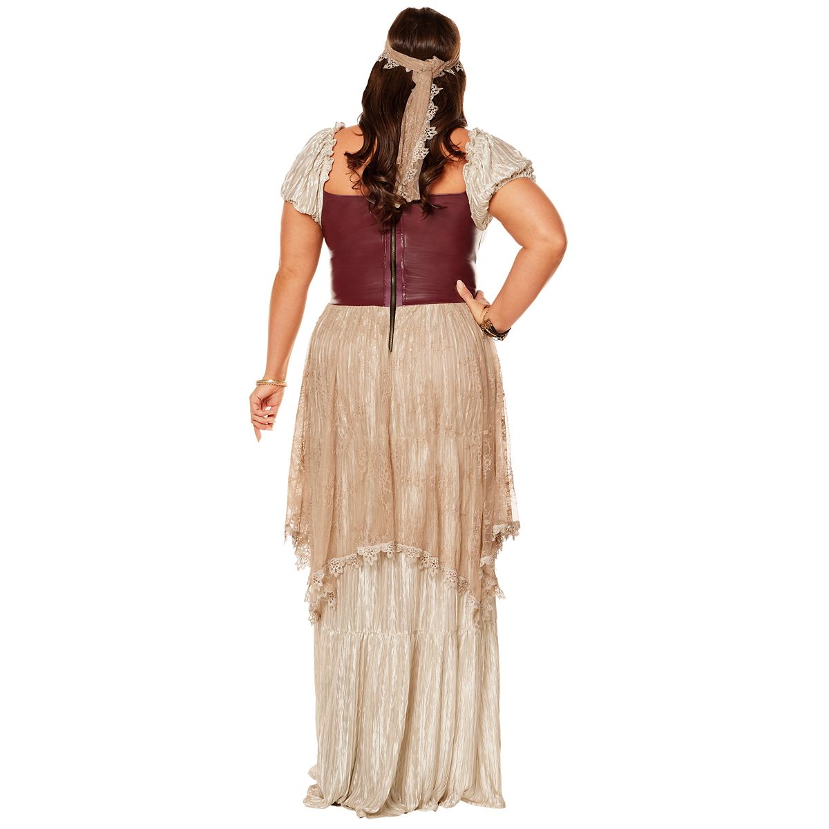 Adult Romantic Pirate Dress Costume MAROON