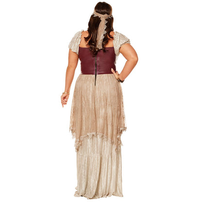 Adult Romantic Pirate Dress Costume MAROON