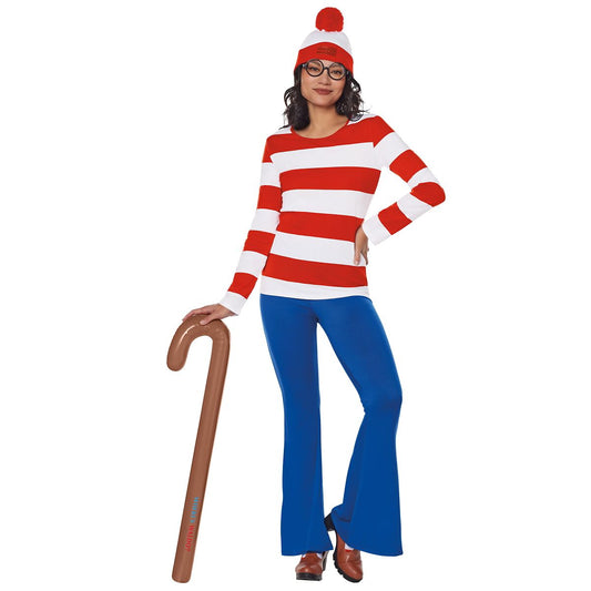 Adult Wenda Costume Kit - Where's Waldo? RED AND WHITE