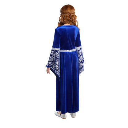 Kids Blue Medieval Dress Costume BLUE