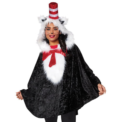 Cat In The Hat Poncho - Dr. Seuss BLACK AND WHITE