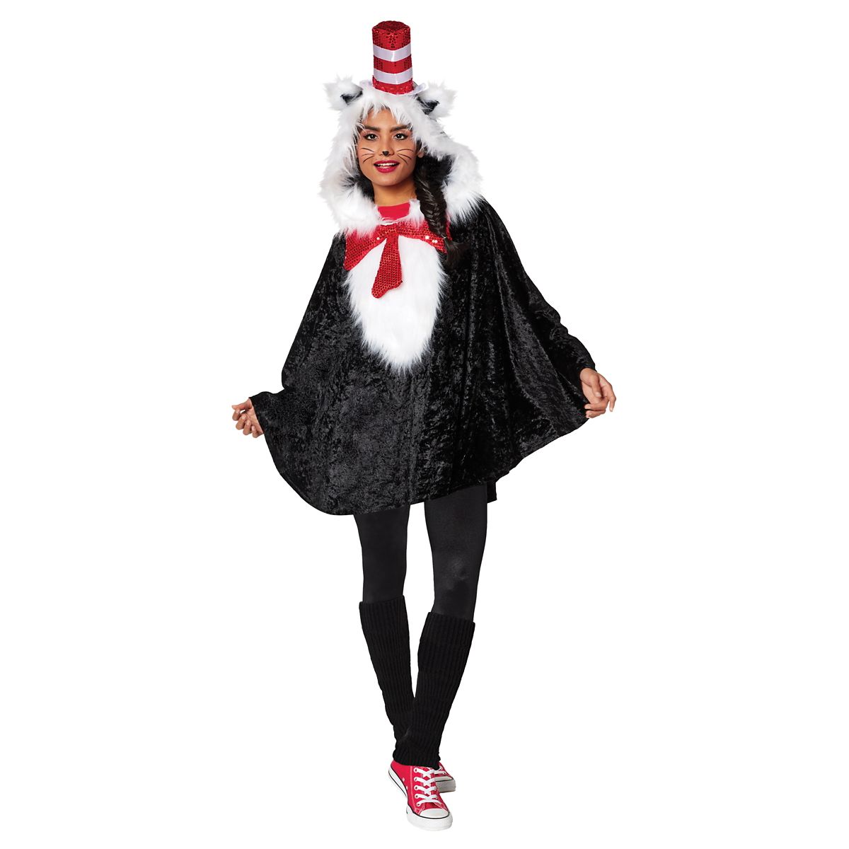 Cat In The Hat Poncho - Dr. Seuss BLACK AND WHITE