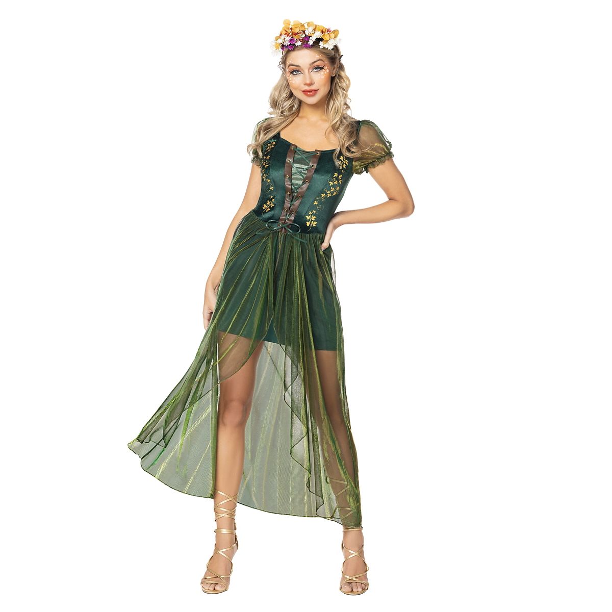 Adult Queen of the Forest Costume GREEN