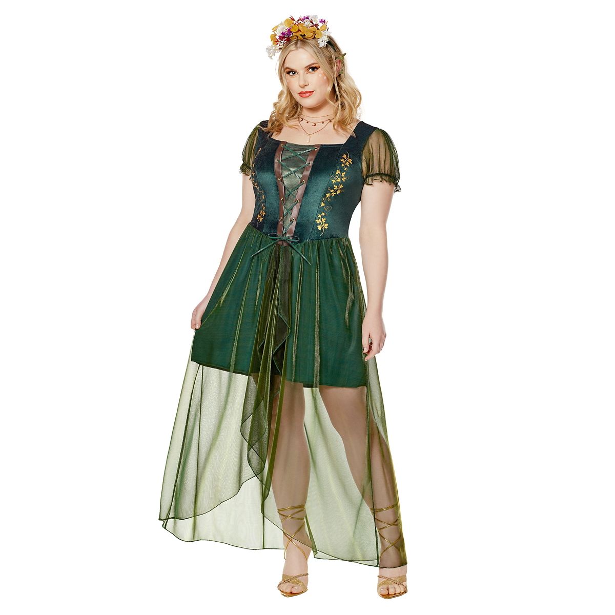 Adult Queen of the Forest Costume GREEN