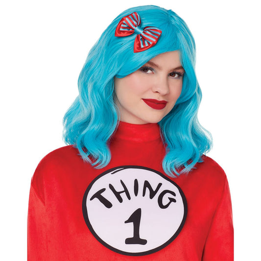 Long Thing 1 and Thing 2 Wig - Dr. Seuss BLUE
