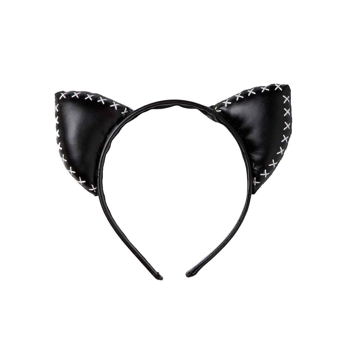 Stitched Cat Ear Headband BLACK