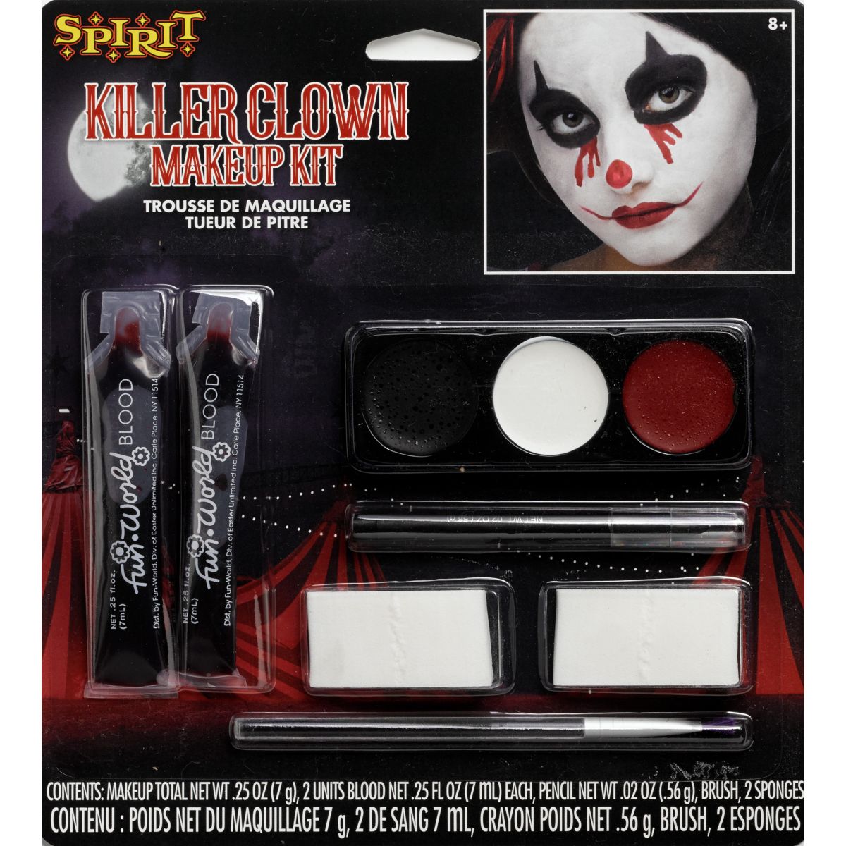 Killer Clown Makeup Kit BLACK AND RED