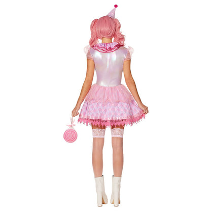 Adult Pink Pastel Clown Dress Costume PINK/PURPLE