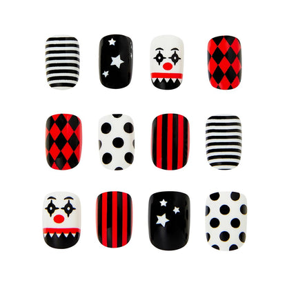 Kids Twisted Clown Press On Nails MULTI-COLOR