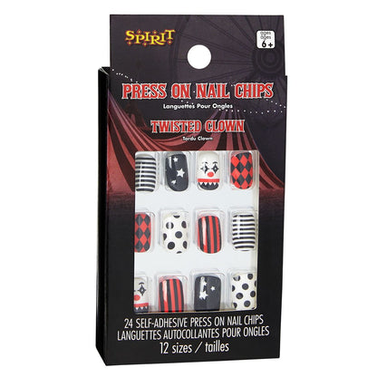 Kids Twisted Clown Press On Nails MULTI-COLOR