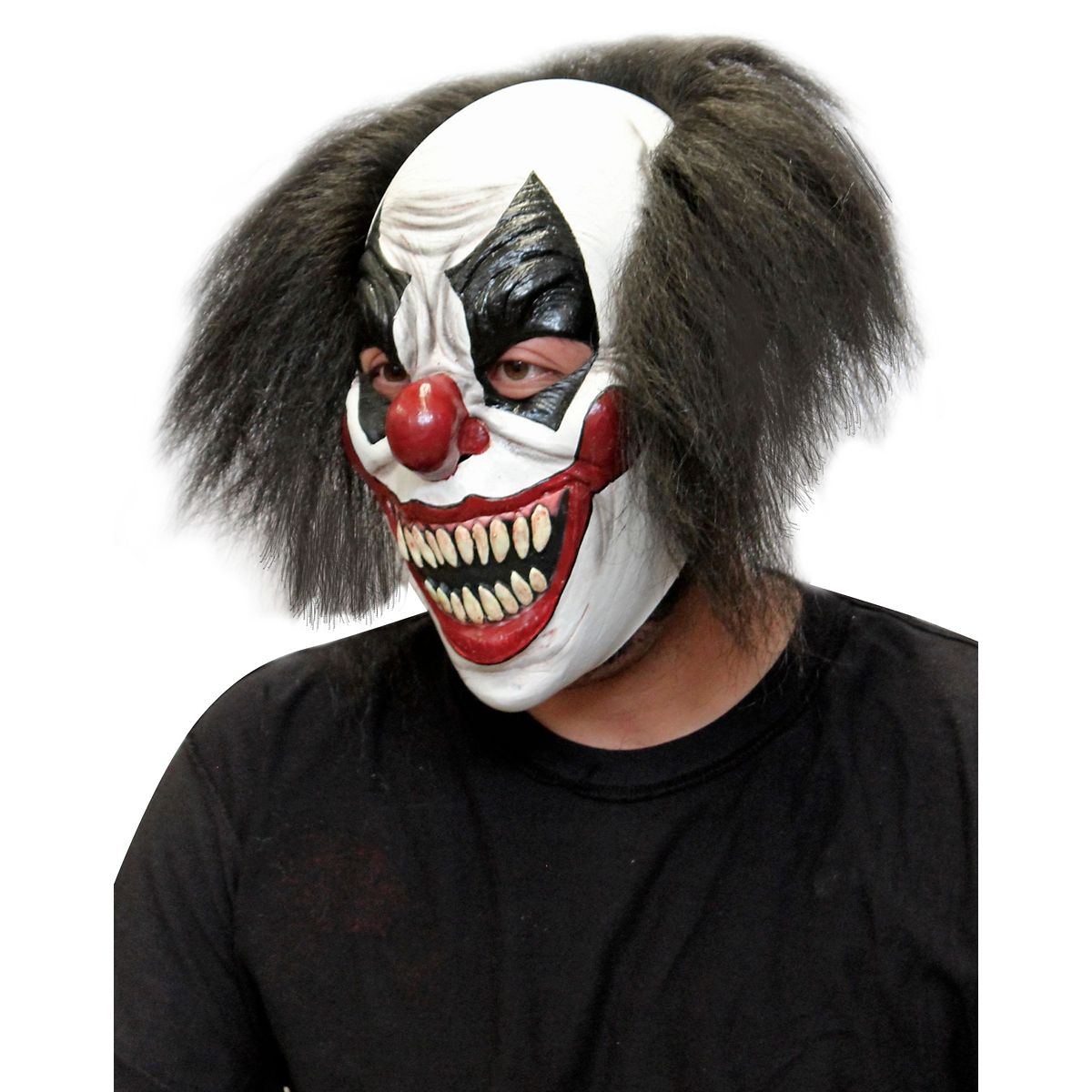 Red White and Black Clown Full Mask WHITE