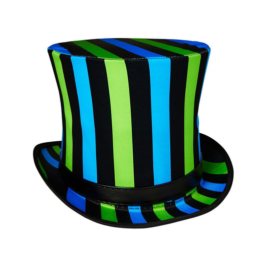 Scary Clown Neon Top Hat BLACK / MULTI