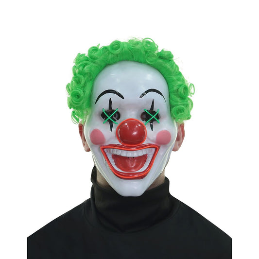 Light-Up El Wire Jokes on You Clown Half Mask