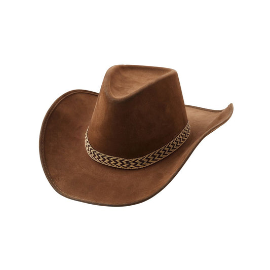 Brown Cowboy Hat Deluxe BROWN