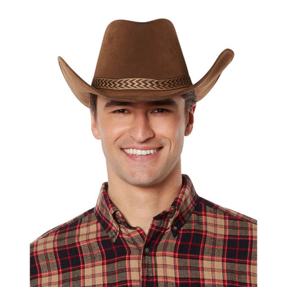 Brown Cowboy Hat Deluxe BROWN