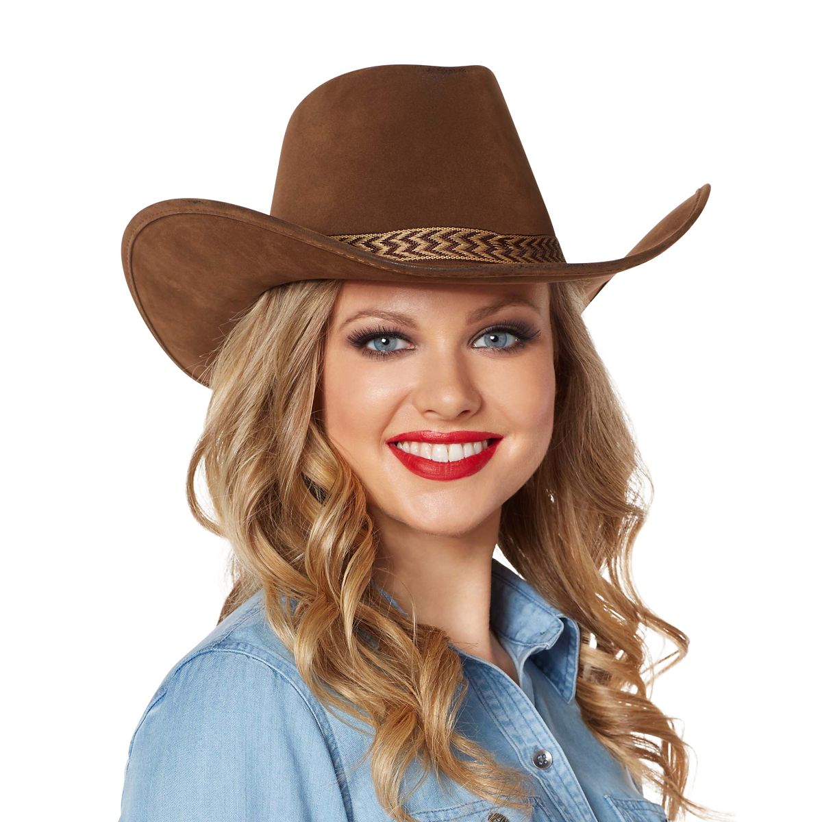 Brown Cowboy Hat Deluxe BROWN