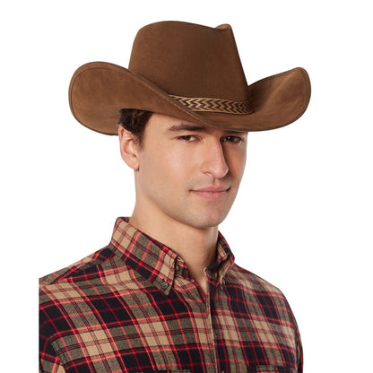 Brown Cowboy Hat Deluxe BROWN