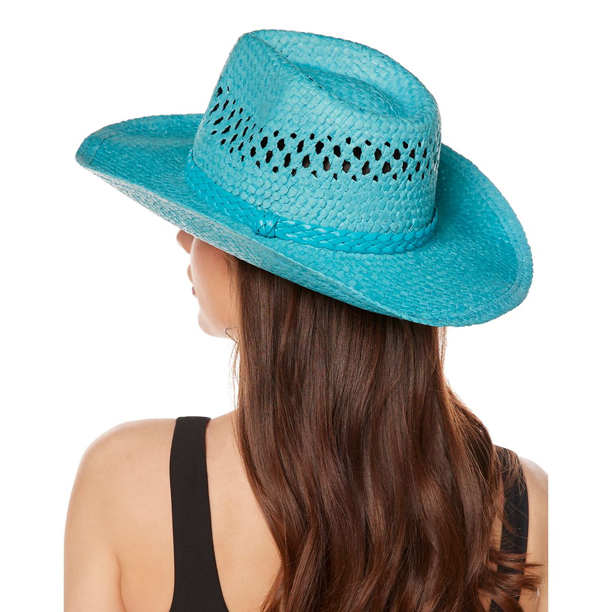 Blue Straw Cowboy Hat BLUE