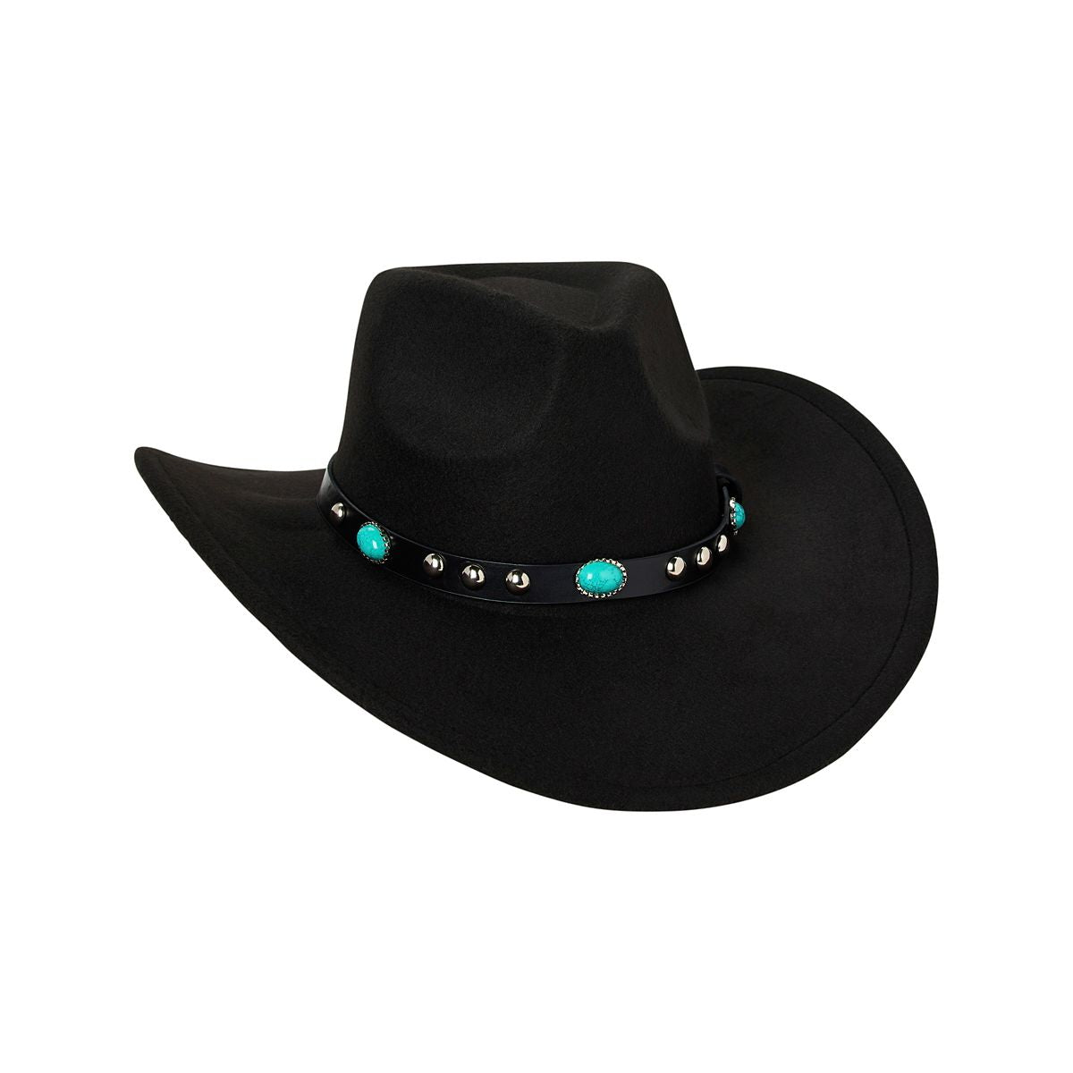 Black Western Turquoise Cowboy Hat BLACK/TURQUOISE