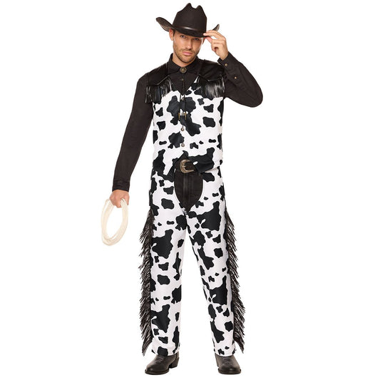 Adult Cow Wrangler Costume BLACK AND WHITE