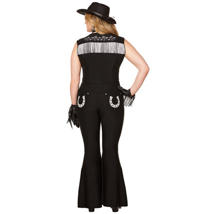 Adult Western Jumpsuit Costume BLACK