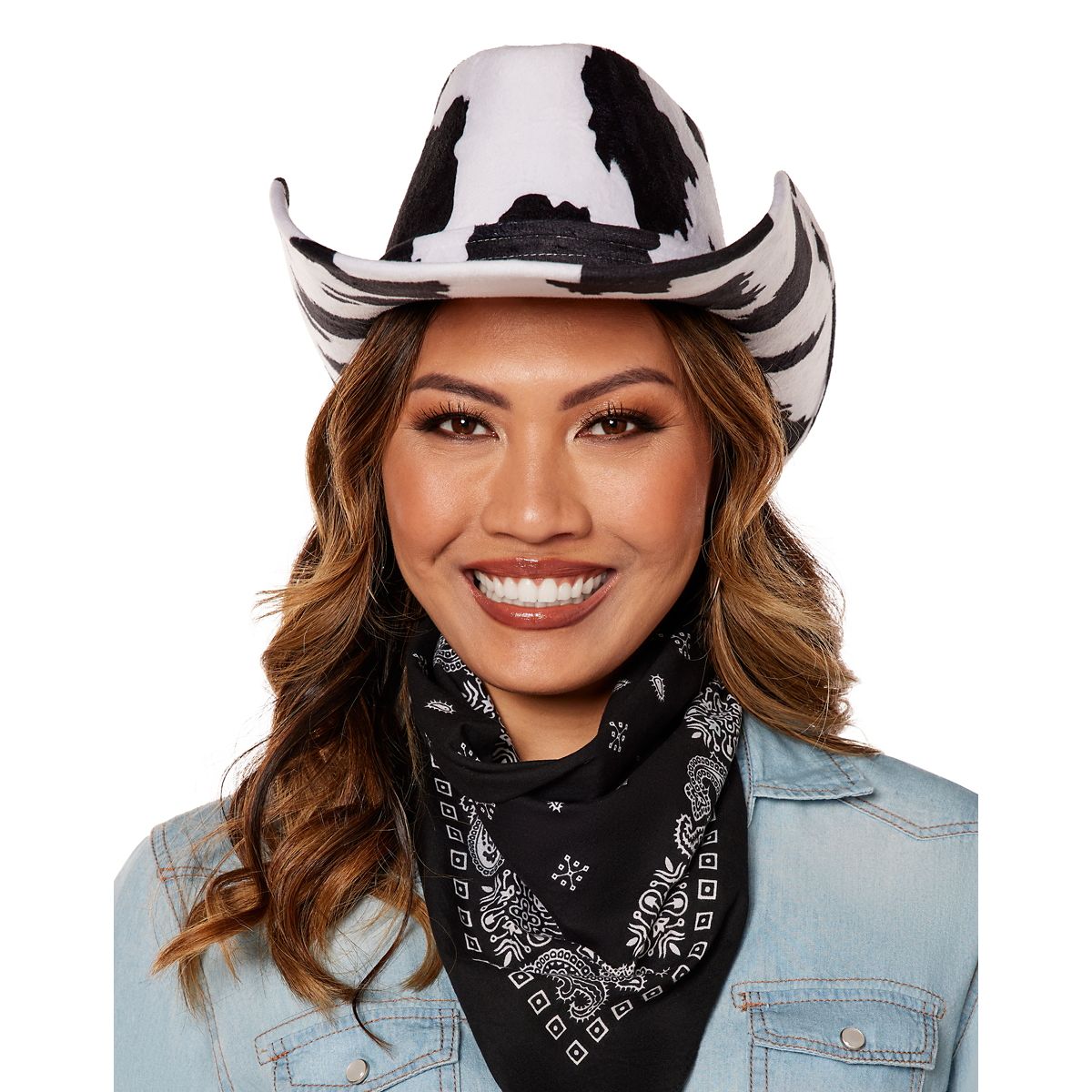 Cow Print Cowboy Hat BLACK AND WHITE