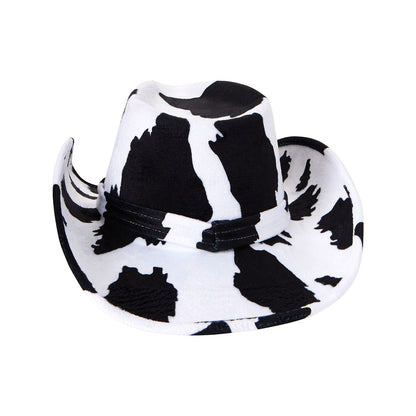 Cow Print Cowboy Hat BLACK AND WHITE