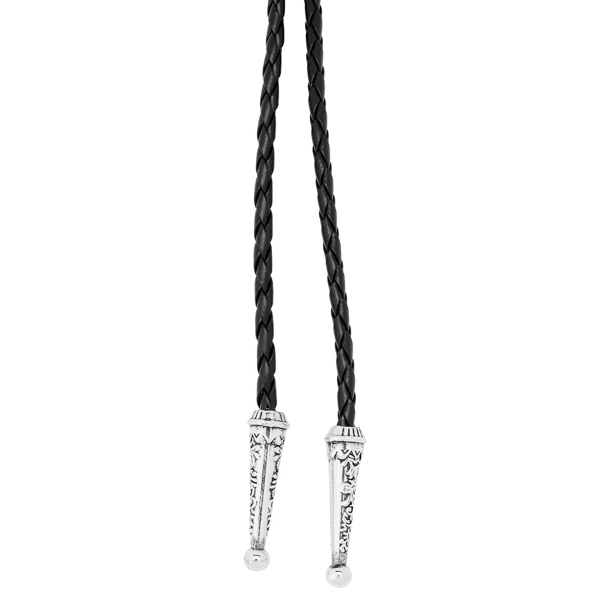 Western Bolo Tie BLACK AND SILVER