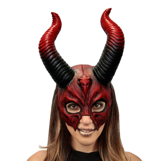 Devil Horn Half Mask BLACK AND RED
