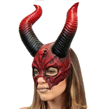 Devil Horn Half Mask BLACK AND RED