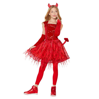 Kids Fiery Devil Costume RED