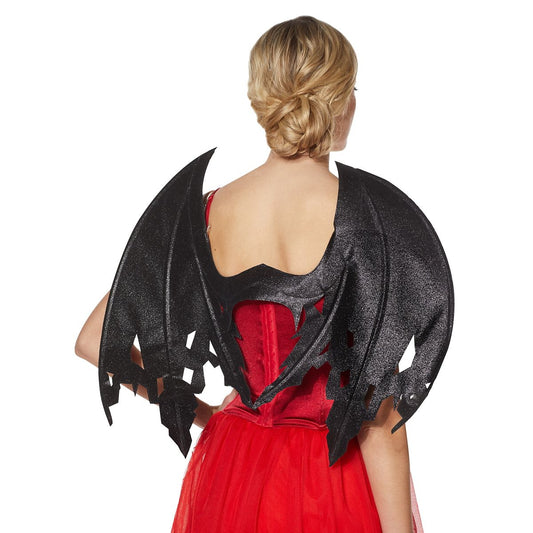 Black Glitter Devil Wings BLACK