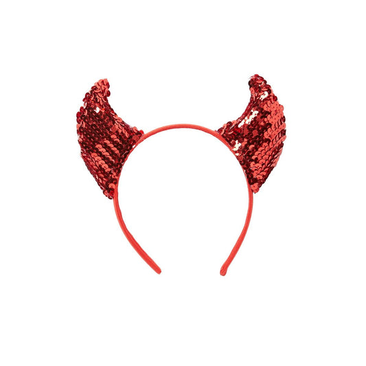 Sequin Devil Headband RED