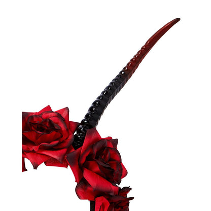 Devil Flower Headband BLACK AND RED