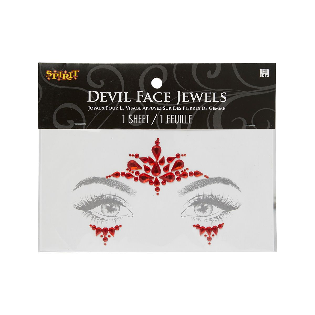 Red Devil Jewel Face Decal RED