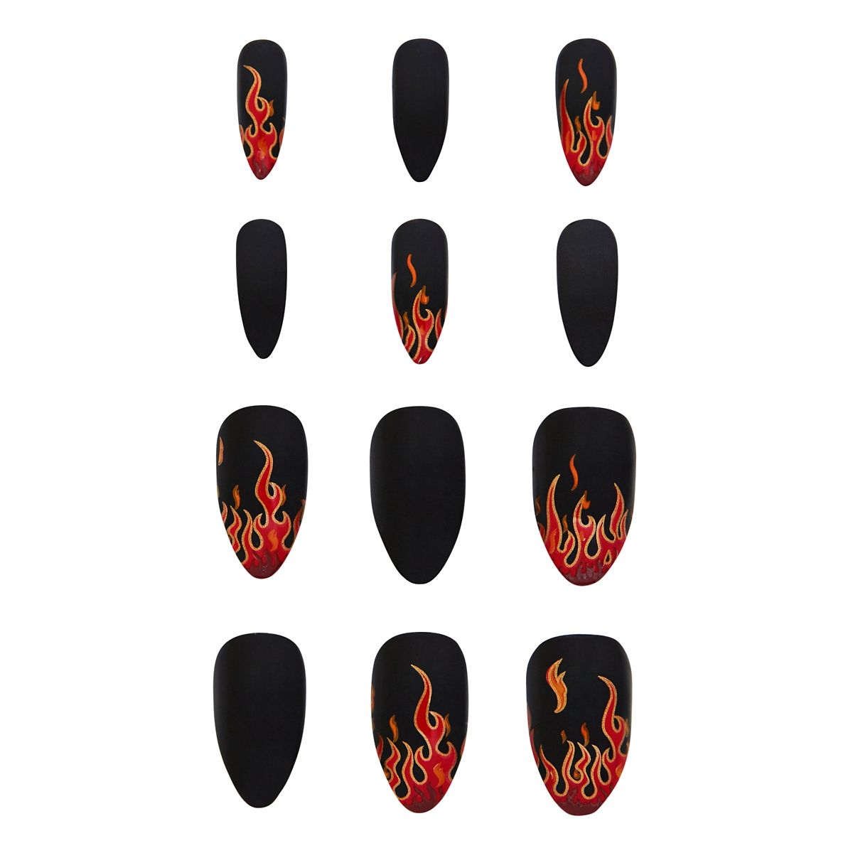 Devil Flame Press on Nails RED