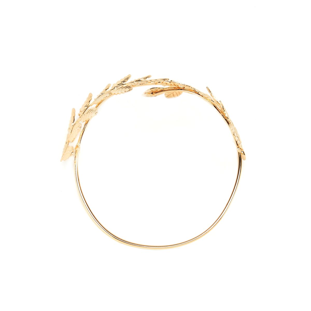Goldtone Leaf Arm Cuff GOLD