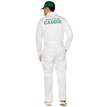 Adult Golf Caddie Jumpsuit Costume WHITE