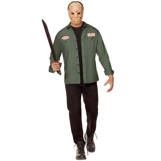 Adult Jason Voorhees Work Shirt - Friday the 13th GREEN