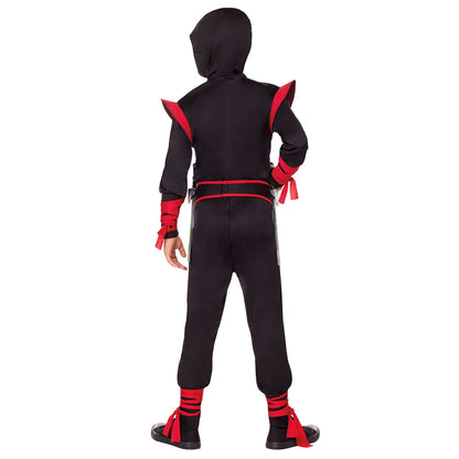 Kids Dark Ninja Costume BLACK AND RED
