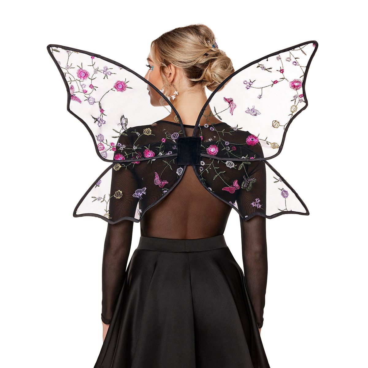Grunge Embroidered Fairy Wings BLACK