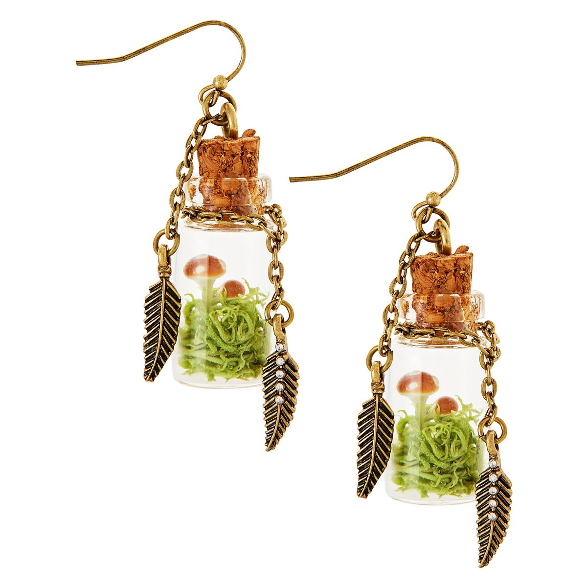Mushroom Bottle Jewelry Set GREEN - MULTI