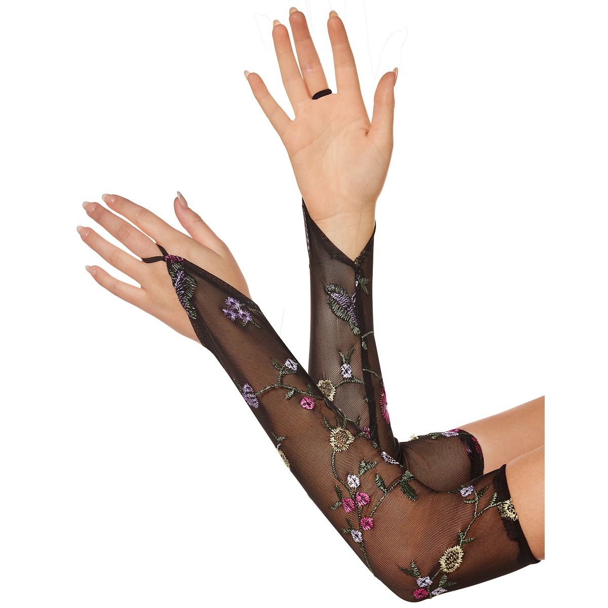 Grunge Fairy Embroidered Gloves BLACK / MULTI
