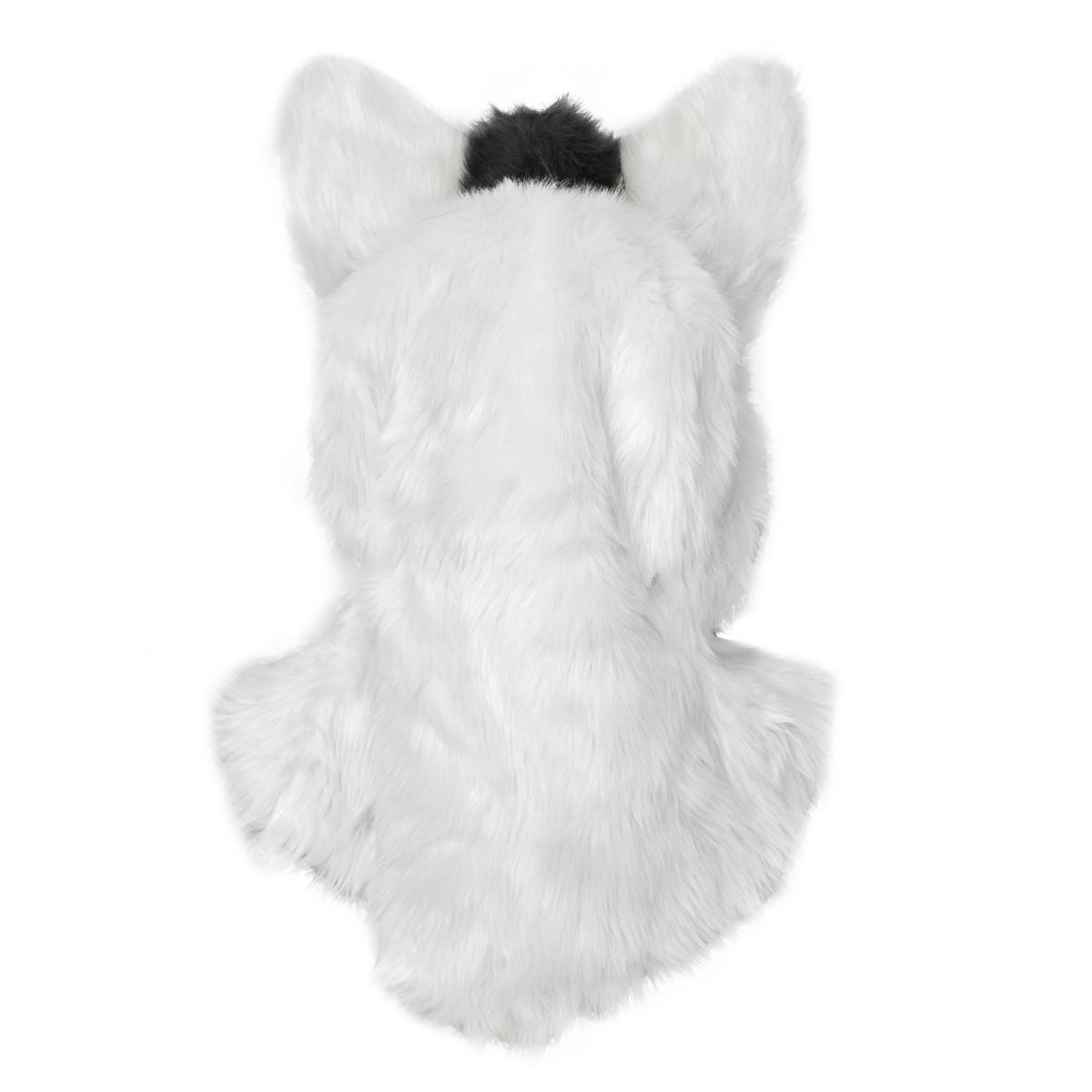 Gray Fox Furry Head Full Mask BLACK AND WHITE