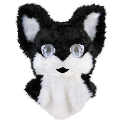 Deluxe Black Furry Mask BLACK AND WHITE