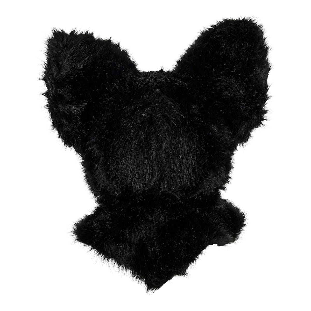 Deluxe Black Furry Mask BLACK AND WHITE